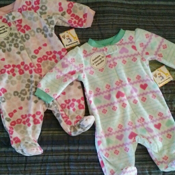 baby girl fleece sleepers